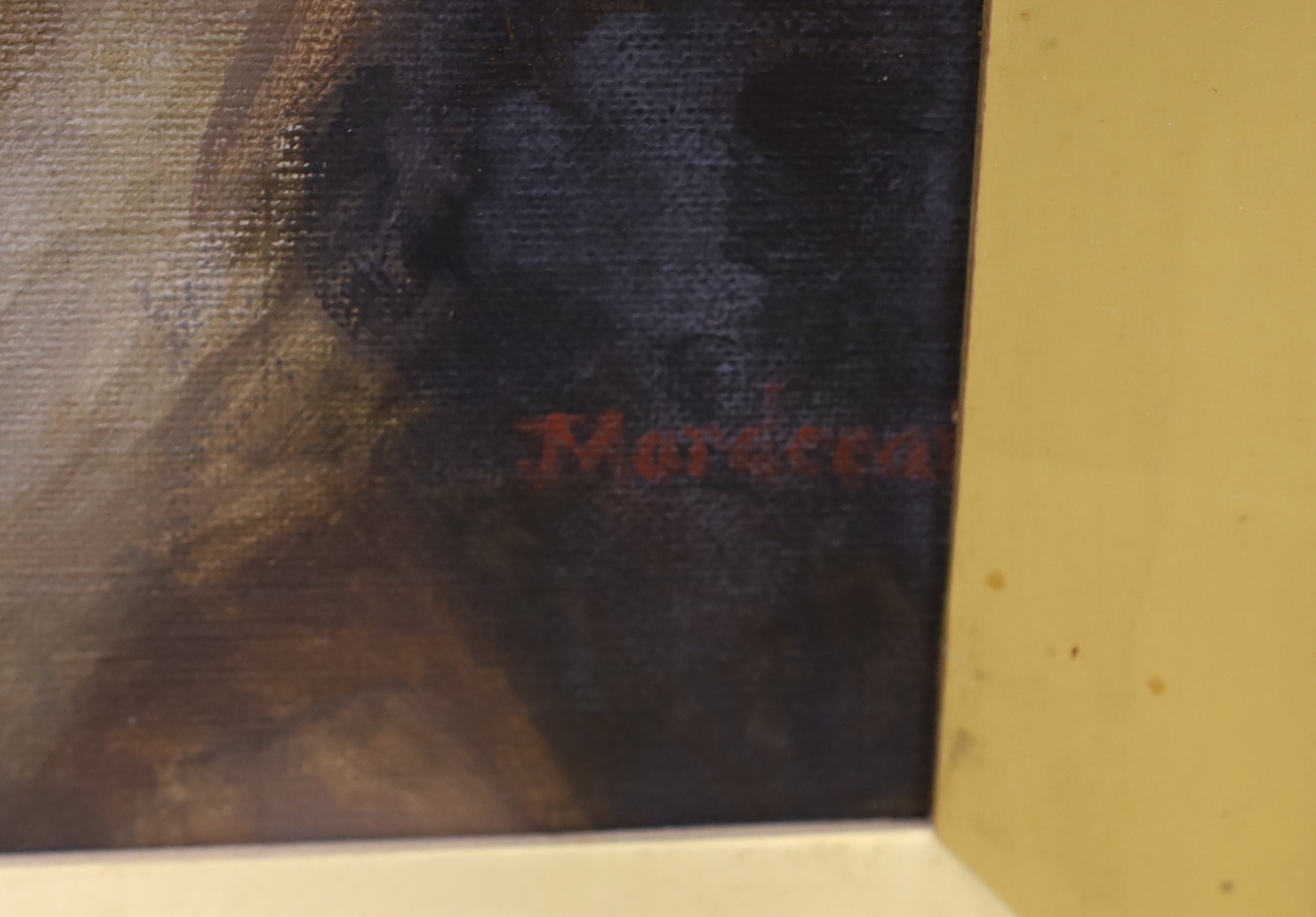 Victorian School, oil on canvas, Portrait of a young girl, indistinctly signed, J Mord..?, 47 x 39cm